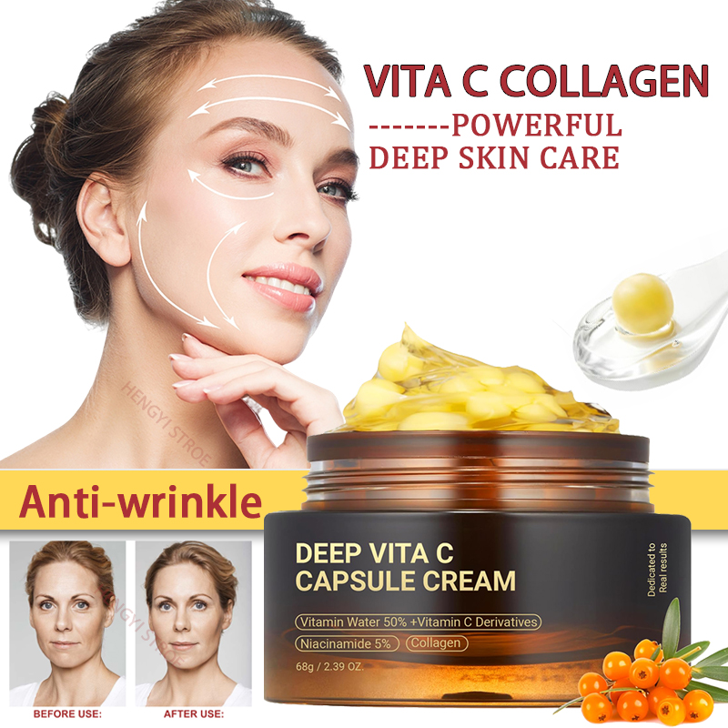 Korean Lifestyle Products - Anti-Falten-Vital-C-Kapselcreme, Kollagen, Anti-Aging-Gel, straffend, reparierend, verblassende