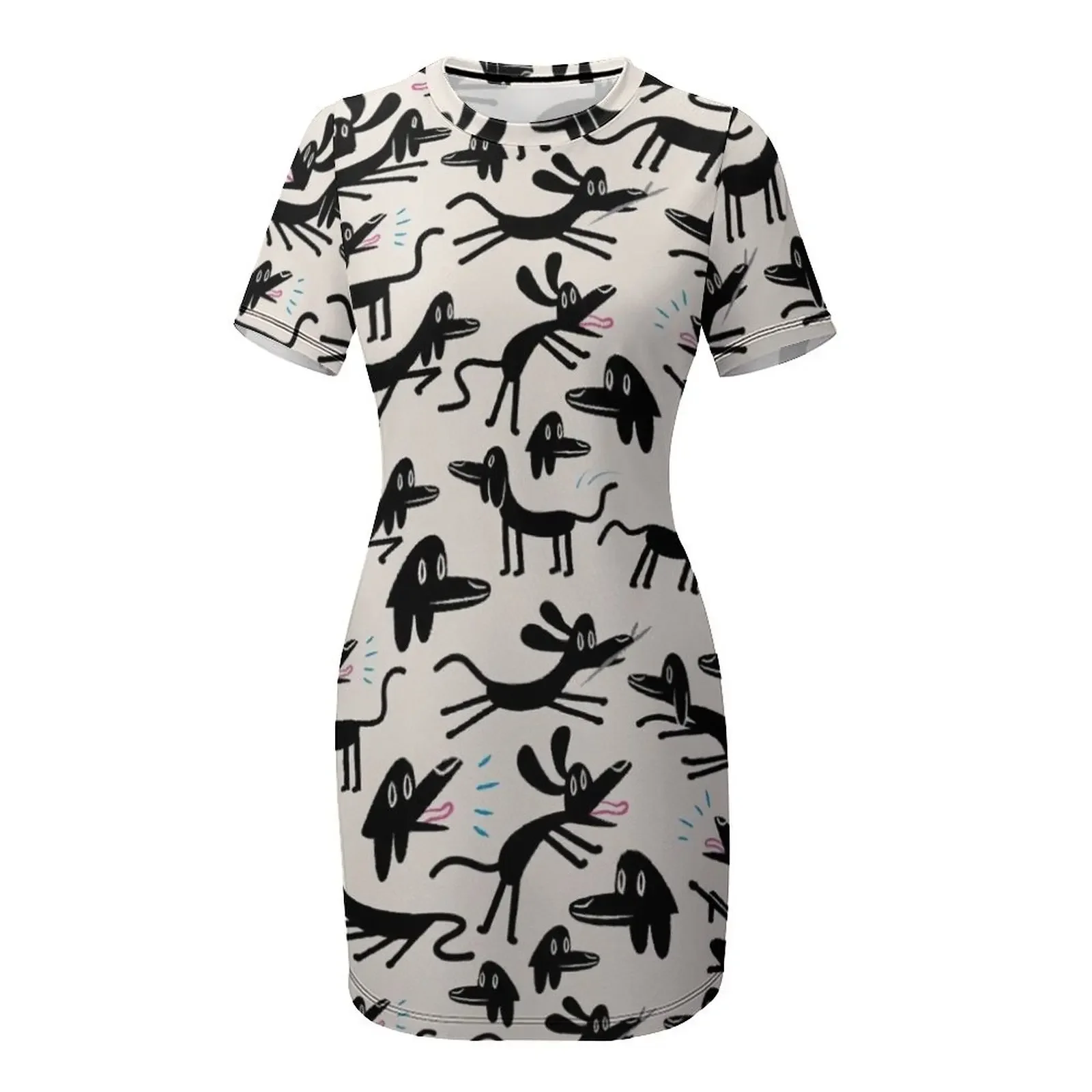 Ein Hundes Leben Kurzarmkleid  – Korean Women Lifestyle Bewertung und Preis